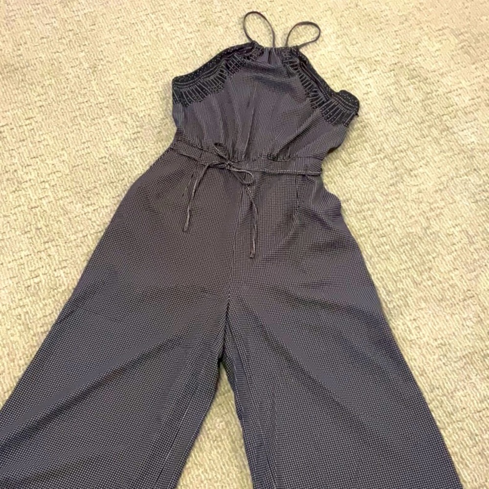 Womens Black Halter Wide-Leg Jumpsuit